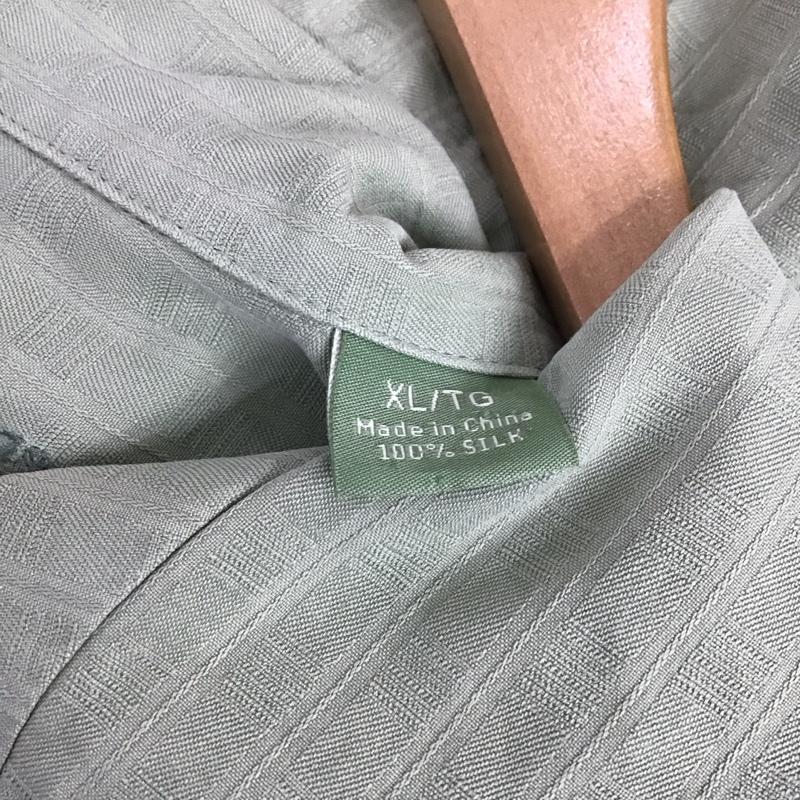 トミーバハマ Tommy Bahama シャツ、ブラウス 半袖 半袖シャツ 刺繍シャツ ポケットシャツ XL ロゴ、文字 X ストライプ カーキ / カーキ / khaki メンズ USED 古着 中古 10151789