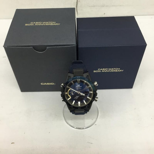 カシオ CASIO 腕時計 アナログ（自動巻き） ECB-2000 EDIFICE Bluetooth搭載 50th ANNIVERSARY ロゴ、文字 黒 / ブラック / black メンズ USED 古着 中古 10151799
