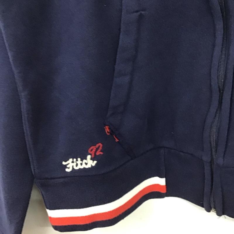 アバクロンビーアンドフィッチ ABERCROMBIE&FITCH トレーナー 長袖 長袖トレーナー スウェット ジップアップスウェット L ロゴ、文字 紺 / ネイビー / navy メンズ USED 古着 中古 10151804