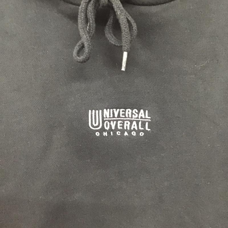 ユニバーサルオーバーオール UNIVERSAL OVERALL パーカー 長袖 長袖パーカー プルオーバーパーカー スウェット S ロゴ、文字 黒 / ブラック / black メンズ USED 古着 中古 10151812