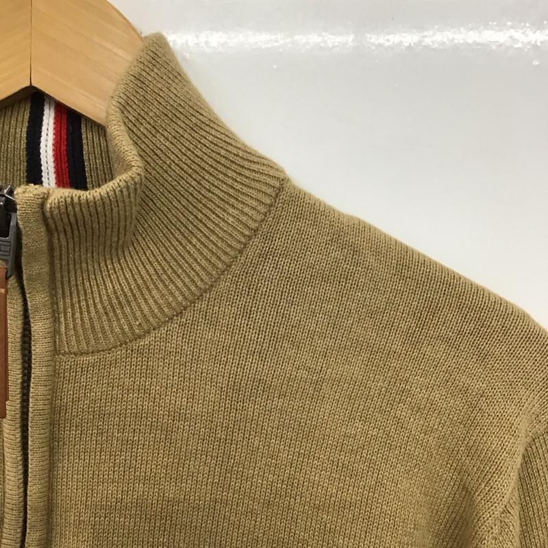 トミーヒルフィガー TOMMY HILFIGER ニット、セーター 長袖 長袖ニットカットソー ジップアップネック セーター M ロゴ、文字 ベージュ / ベージュ / beige メンズ USED 古着 中古 10151814