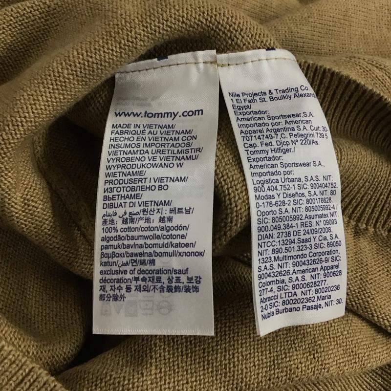 トミーヒルフィガー TOMMY HILFIGER ニット、セーター 長袖 長袖ニットカットソー ジップアップネック セーター M ロゴ、文字 ベージュ / ベージュ / beige メンズ USED 古着 中古 10151814