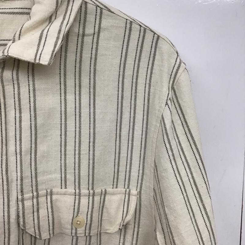 ザラ ZARA シャツ、ブラウス 長袖 長袖シャツ ストライプシャツ カラーシャツ M ストライプ アイボリー / アイボリー / メンズ USED 古着 中古 10151815