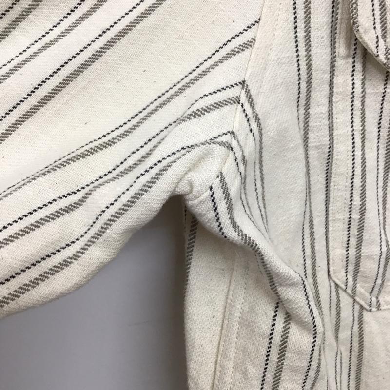 ザラ ZARA シャツ、ブラウス 長袖 長袖シャツ ストライプシャツ カラーシャツ M ストライプ アイボリー / アイボリー / メンズ USED 古着 中古 10151815