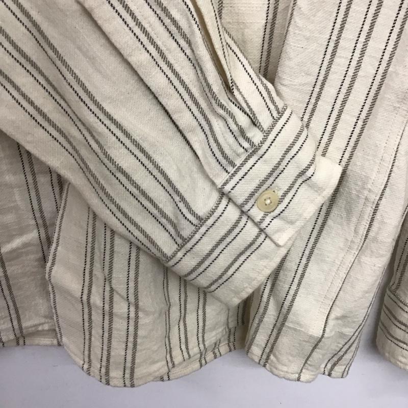 ザラ ZARA シャツ、ブラウス 長袖 長袖シャツ ストライプシャツ カラーシャツ M ストライプ アイボリー / アイボリー / メンズ USED 古着 中古 10151815