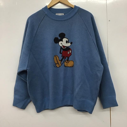 フリークスストア FREAK S STORE ニット、セーター 長袖 長袖ニットカットソー クルーネック セーター M プリント 青 / ブルー / blue メンズ USED 古着 中古 10151816