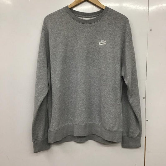 ナイキ NIKE トレーナー 長袖 長袖トレーナー スウェット クルーネック プルオーバー M ロゴ、文字 灰 / グレー / gray メンズ USED 古着 中古 10151818