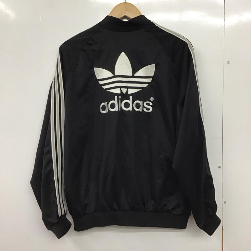 アディダス adidas ジャケット、上着 ジャンパー、ブルゾン ジップアップジャケット ジャージ 古着 100cm ロゴ、文字 黒 / ブラック / black メンズ USED 古着 中古 10151820