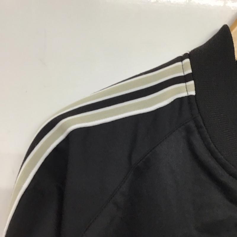 アディダス adidas ジャケット、上着 ジャンパー、ブルゾン ジップアップジャケット ジャージ 古着 100cm ロゴ、文字 黒 / ブラック / black メンズ USED 古着 中古 10151820