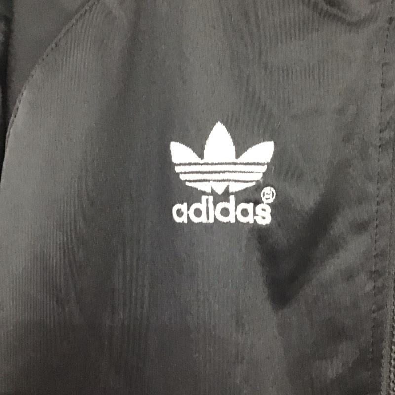 アディダス adidas ジャケット、上着 ジャンパー、ブルゾン ジップアップジャケット ジャージ 古着 100cm ロゴ、文字 黒 / ブラック / black メンズ USED 古着 中古 10151820
