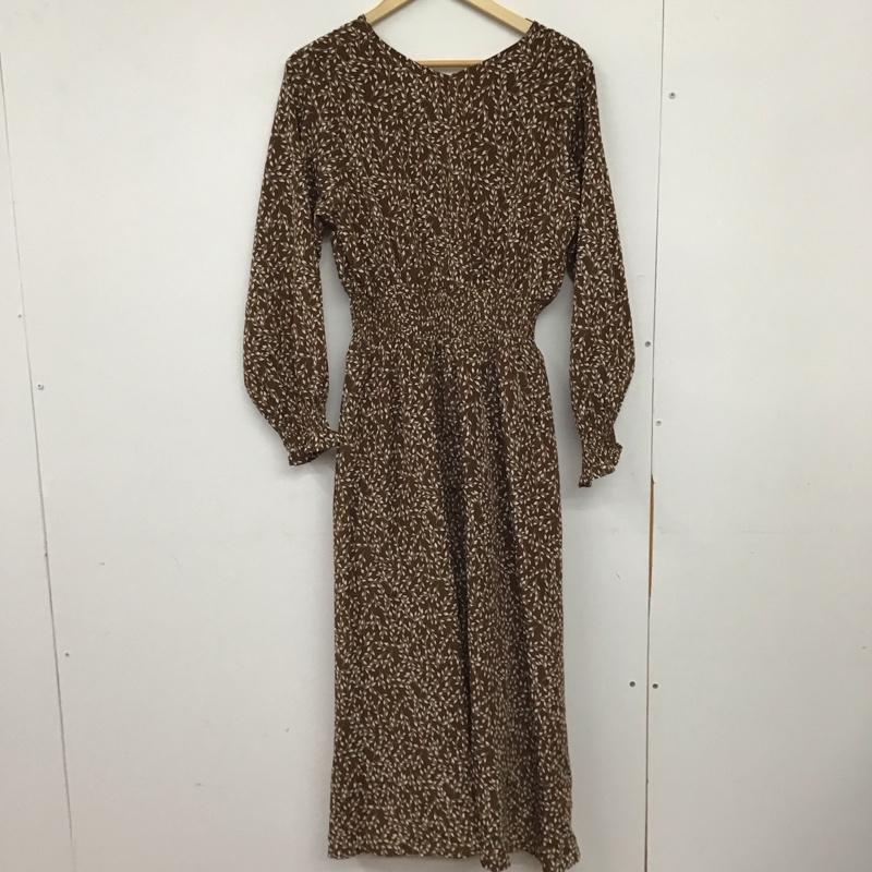 レイカズン Ray Cassin ワンピース ロングスカート 長袖ロングワンピース フレアスカート FREE 総柄 茶 / ブラウン / brown レディース USED 古着 中古 10151840