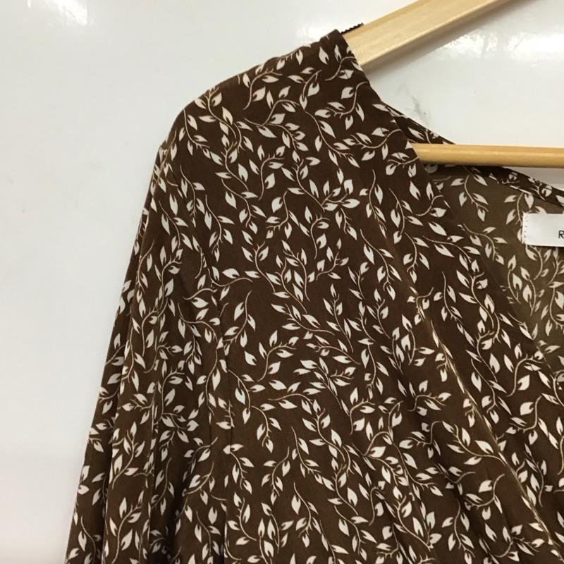 レイカズン Ray Cassin ワンピース ロングスカート 長袖ロングワンピース フレアスカート FREE 総柄 茶 / ブラウン / brown レディース USED 古着 中古 10151840
