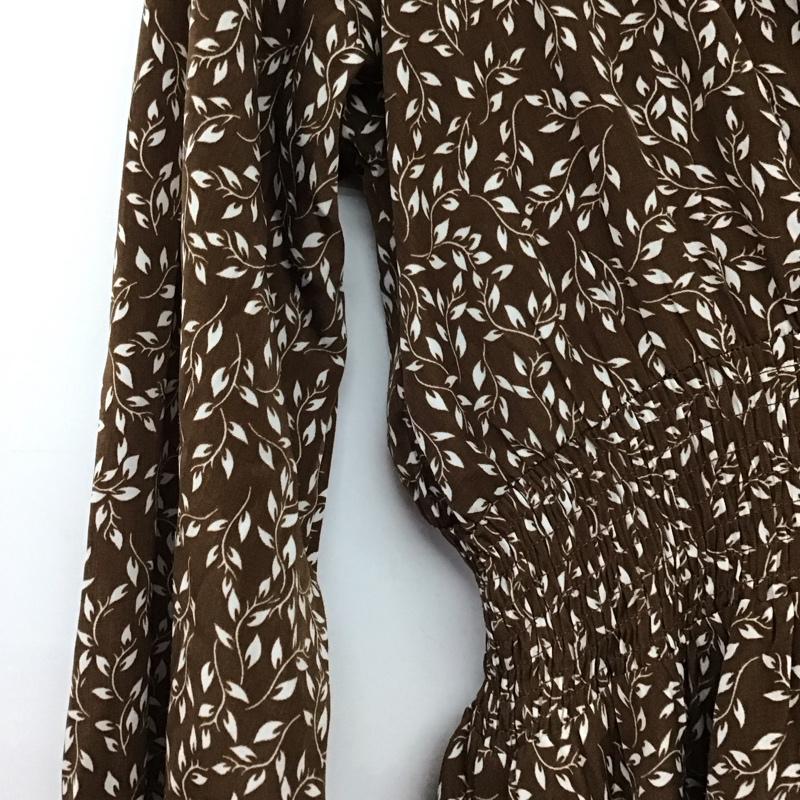 レイカズン Ray Cassin ワンピース ロングスカート 長袖ロングワンピース フレアスカート FREE 総柄 茶 / ブラウン / brown レディース USED 古着 中古 10151840