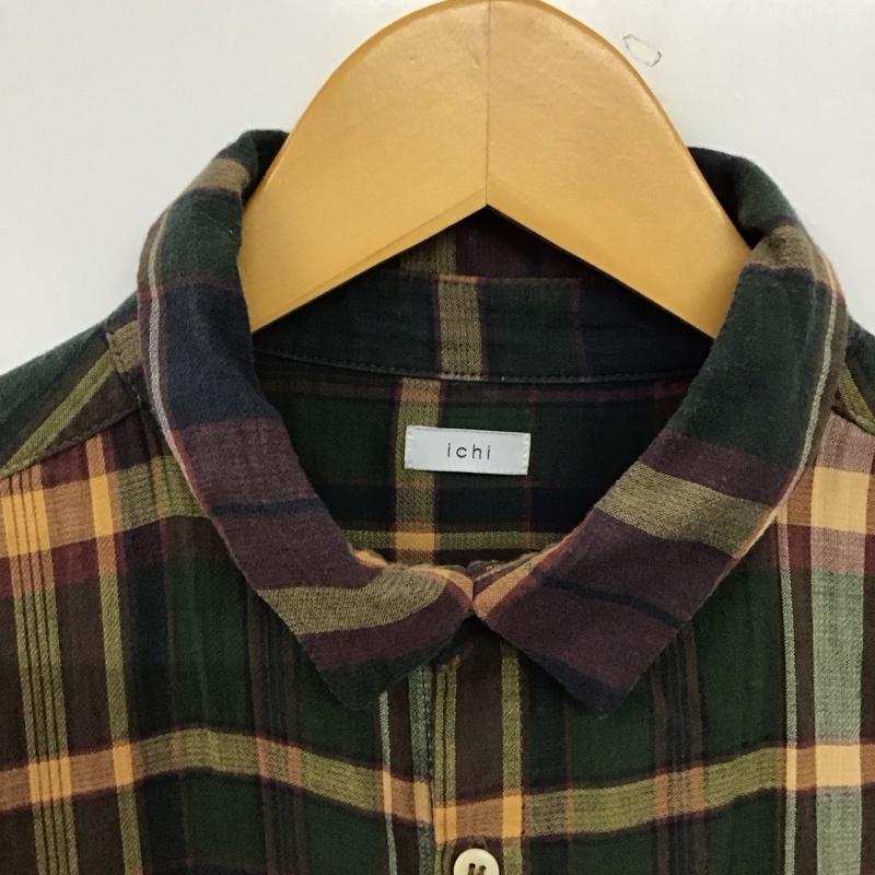 イチ ichi ワンピース ロングスカート 半袖シャツワンピース ロングワンピース 前開シャツワンピース チェック マルチカラー / マルチカラー / multicolor レディース USED 古着 中古 10151845