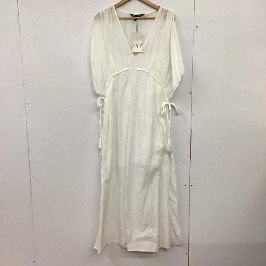 ザラ ZARA ワンピース ロングスカート ノースリーブロングワンピース フレアスカート XS ストライプ 白 / ホワイト / white レディース USED 古着 中古 10151856