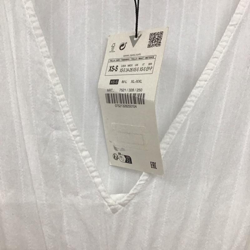 ザラ ZARA ワンピース ロングスカート ノースリーブロングワンピース フレアスカート XS ストライプ 白 / ホワイト / white レディース USED 古着 中古 10151856
