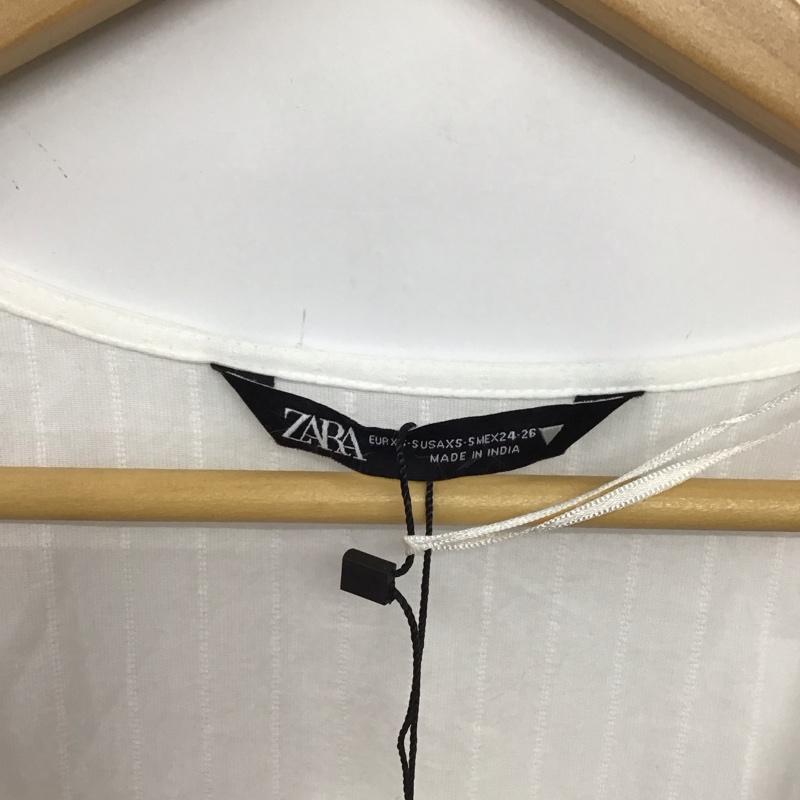 ザラ ZARA ワンピース ロングスカート ノースリーブロングワンピース フレアスカート XS ストライプ 白 / ホワイト / white レディース USED 古着 中古 10151856