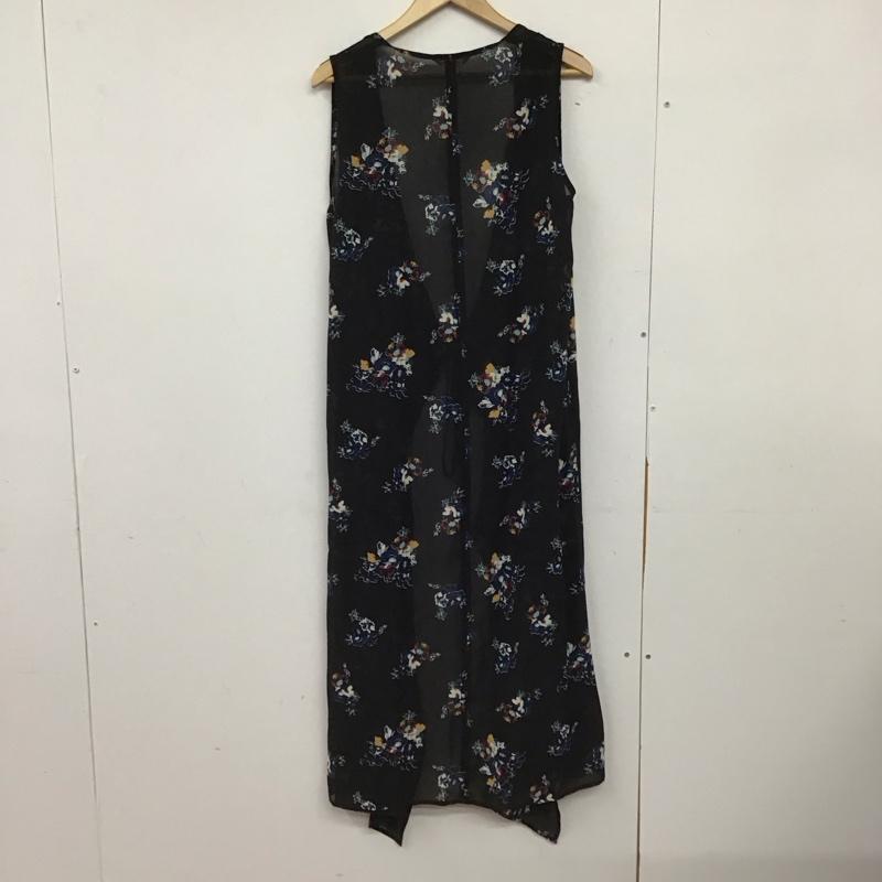 マウジー MOUSSY ワンピース ロングスカート 010ash30-2720 FLOWERシフォンジレ FREE プリント 黒 / ブラック / black レディース USED 古着 中古 10151858