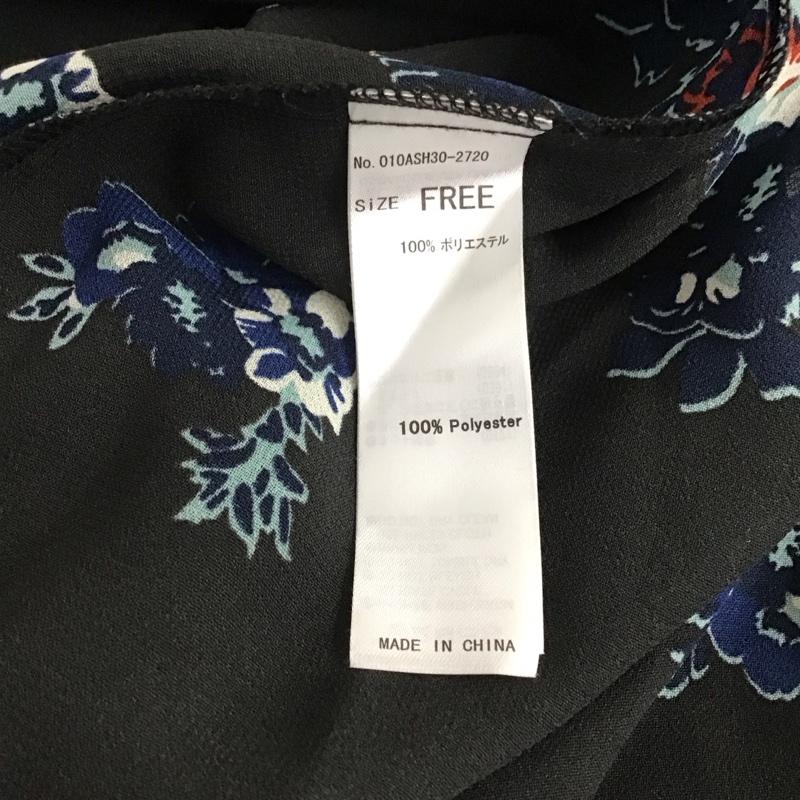 マウジー MOUSSY ワンピース ロングスカート 010ash30-2720 FLOWERシフォンジレ FREE プリント 黒 / ブラック / black レディース USED 古着 中古 10151858