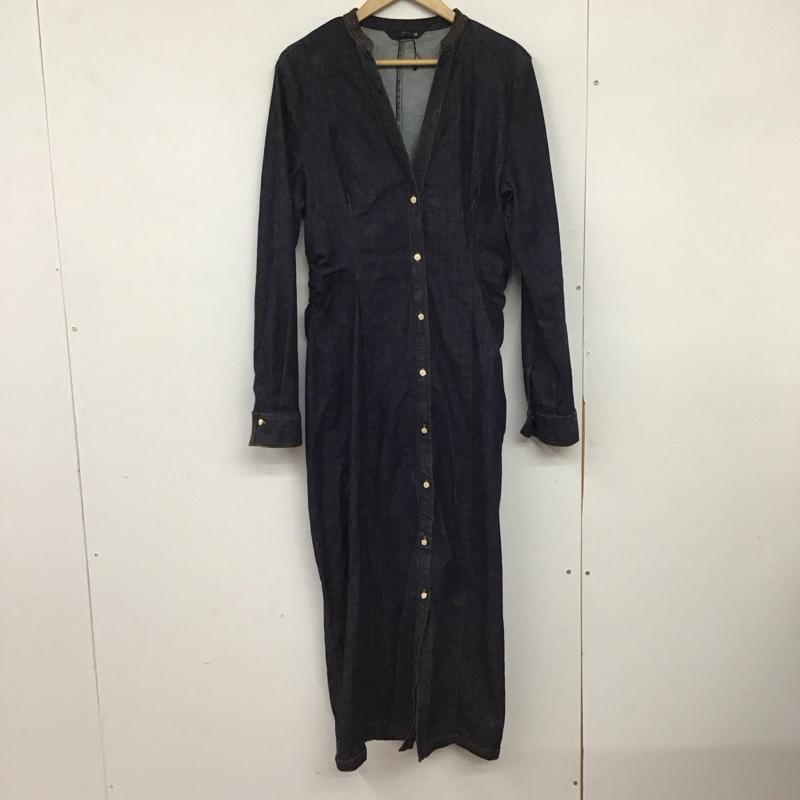 ザラ ZARA ワンピース ロングスカート デニムロングワンピース フロントボタン 長袖シャツワンピース XL 無地 インディゴ / インディゴ / Indigo レディース USED 古着 中古 10151861
