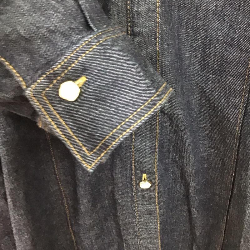 ザラ ZARA ワンピース ロングスカート デニムロングワンピース フロントボタン 長袖シャツワンピース XL 無地 インディゴ / インディゴ / Indigo レディース USED 古着 中古 10151861