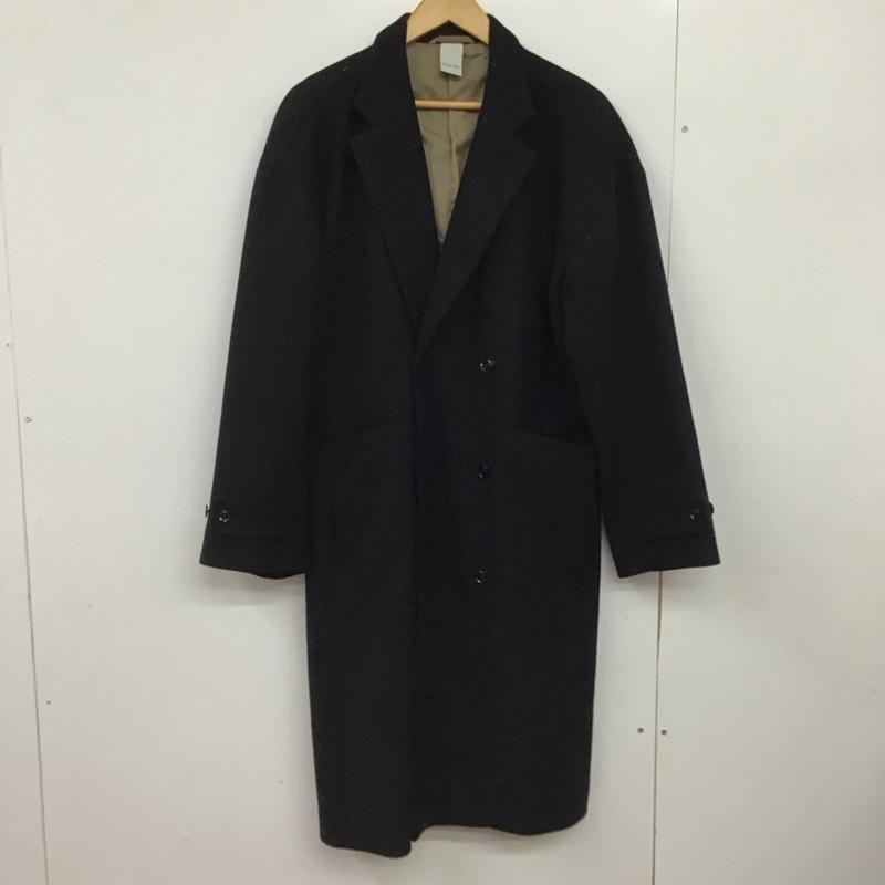 キャスパージョン CASPER JOHN コート コート一般 ロングコート カラージャケット アウター M 無地 黒 / ブラック / black メンズ USED 古着 中古 10151864