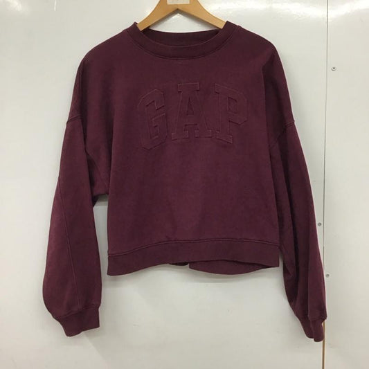 ギャップ GAP トレーナー 長袖 長袖トレーナー スウェット クルーネック プルオーバー S ロゴ、文字 えんじ / ワインレッド / dark red レディース USED 古着 中古 10151872