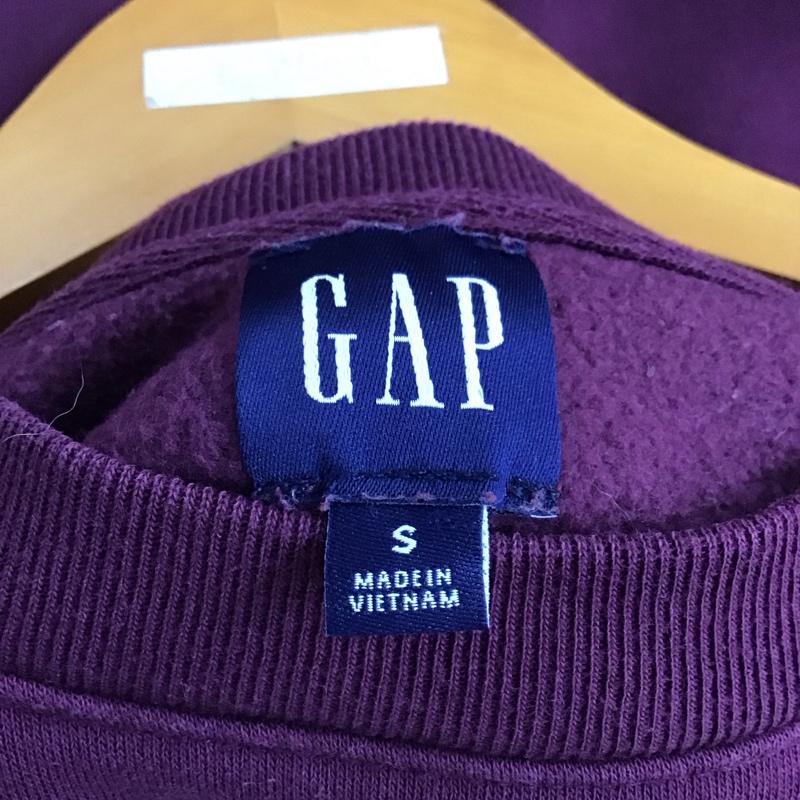 ギャップ GAP トレーナー 長袖 長袖トレーナー スウェット クルーネック プルオーバー S ロゴ、文字 えんじ / ワインレッド / dark red レディース USED 古着 中古 10151872