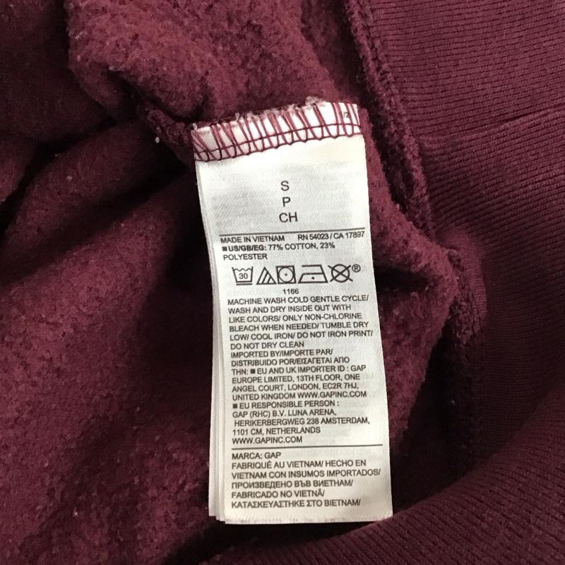 ギャップ GAP トレーナー 長袖 長袖トレーナー スウェット クルーネック プルオーバー S ロゴ、文字 えんじ / ワインレッド / dark red レディース USED 古着 中古 10151872