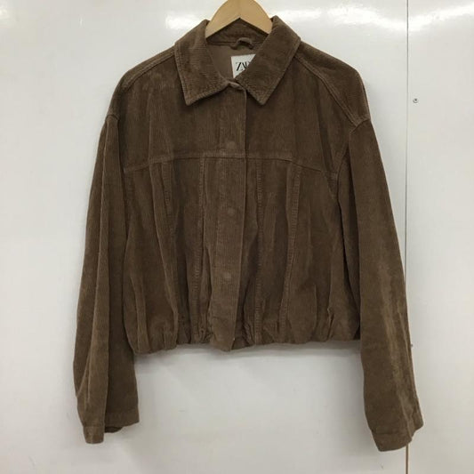 ザラ ZARA ジャケット、上着 ジャンパー、ブルゾン コーデュロイジャケット カジュアルジャケット アウター M 無地 茶 / ブラウン / brown レディース USED 古着 中古 10151875
