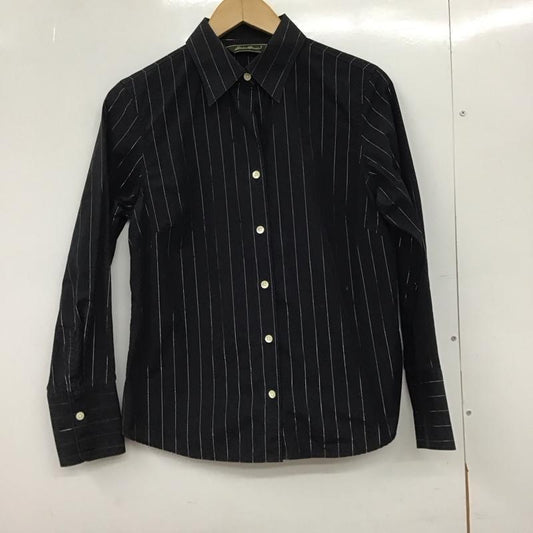 エディーバウアー Eddie Bauer シャツ、ブラウス 長袖 長袖シャツ ストライプシャツ カラーシャツ ストライプ 黒 / ブラック / black レディース USED 古着 中古 10151881