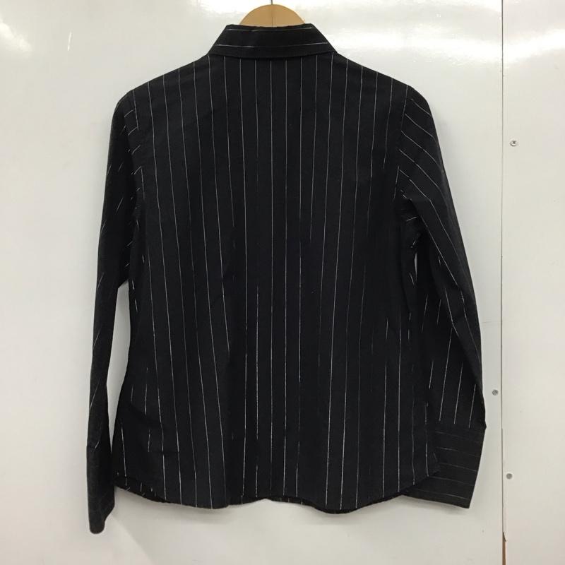 エディーバウアー Eddie Bauer シャツ、ブラウス 長袖 長袖シャツ ストライプシャツ カラーシャツ ストライプ 黒 / ブラック / black レディース USED 古着 中古 10151881