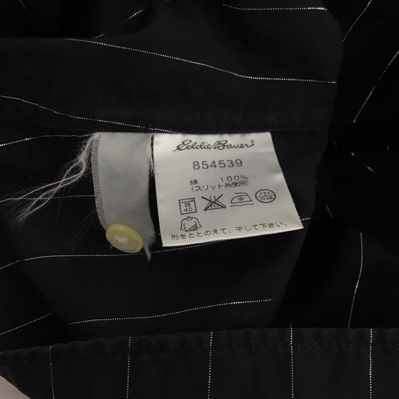 エディーバウアー Eddie Bauer シャツ、ブラウス 長袖 長袖シャツ ストライプシャツ カラーシャツ ストライプ 黒 / ブラック / black レディース USED 古着 中古 10151881