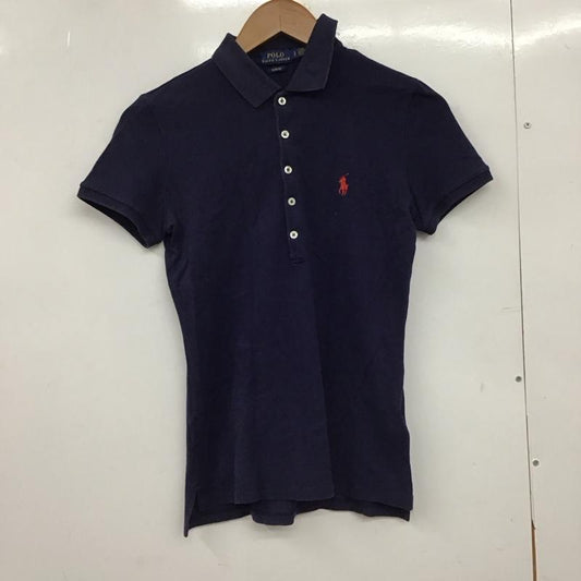 ポロラルフローレン POLO RALPH LAUREN ポロシャツ 半袖 半袖ポロシャツ カラーシャツ 半袖カットソー S ロゴ、文字 紺 / ネイビー / navy レディース USED 古着 中古 10151882