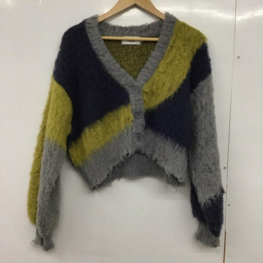 アズールバイマウジー AZUL BY MOUSSY カーディガン 長袖 250iac70-0541 ブロッキンググラデーションカーディガン S プリント 紺 / ネイビー / navy レディース USED 古着 中古 10151883