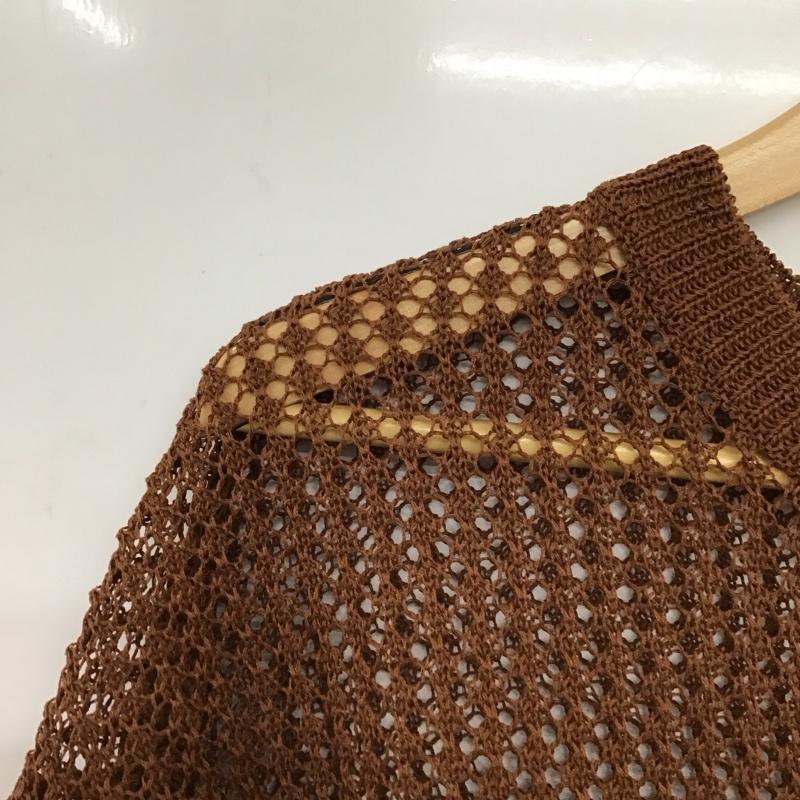 ローリーズファーム LOWRYS FARM カットソー 半袖 半袖カットソー 編み上げニットカットソー FREE 無地 茶 / ブラウン / brown レディース USED 古着 中古 10151887