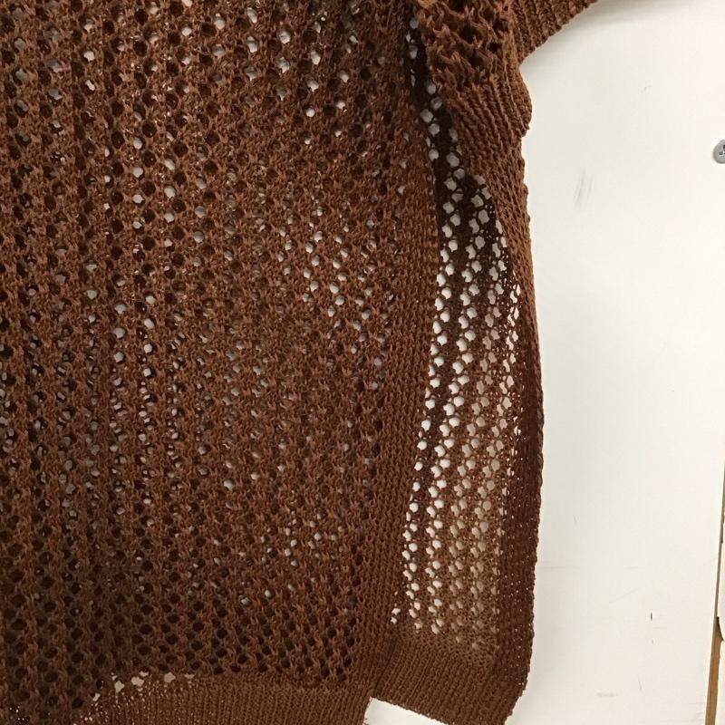 ローリーズファーム LOWRYS FARM カットソー 半袖 半袖カットソー 編み上げニットカットソー FREE 無地 茶 / ブラウン / brown レディース USED 古着 中古 10151887