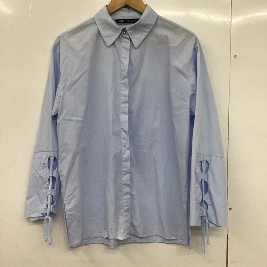 ザラ ZARA シャツ、ブラウス 長袖 長袖シャツ 無地シャツ カラーシャツ XS 無地 水色 / ライトブルー / レディース USED 古着 中古 10151888