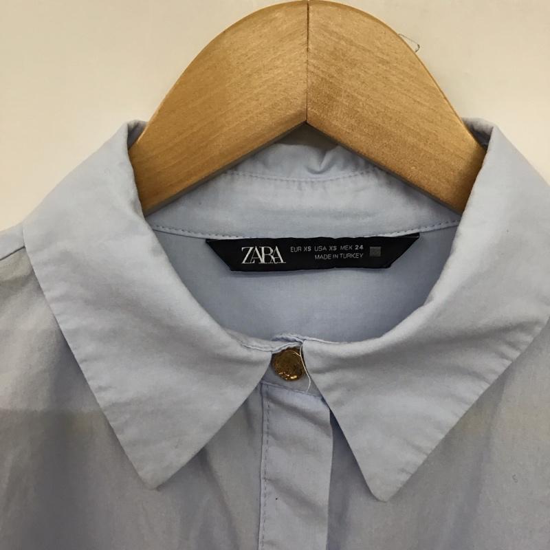 ザラ ZARA シャツ、ブラウス 長袖 長袖シャツ 無地シャツ カラーシャツ XS 無地 水色 / ライトブルー / レディース USED 古着 中古 10151888