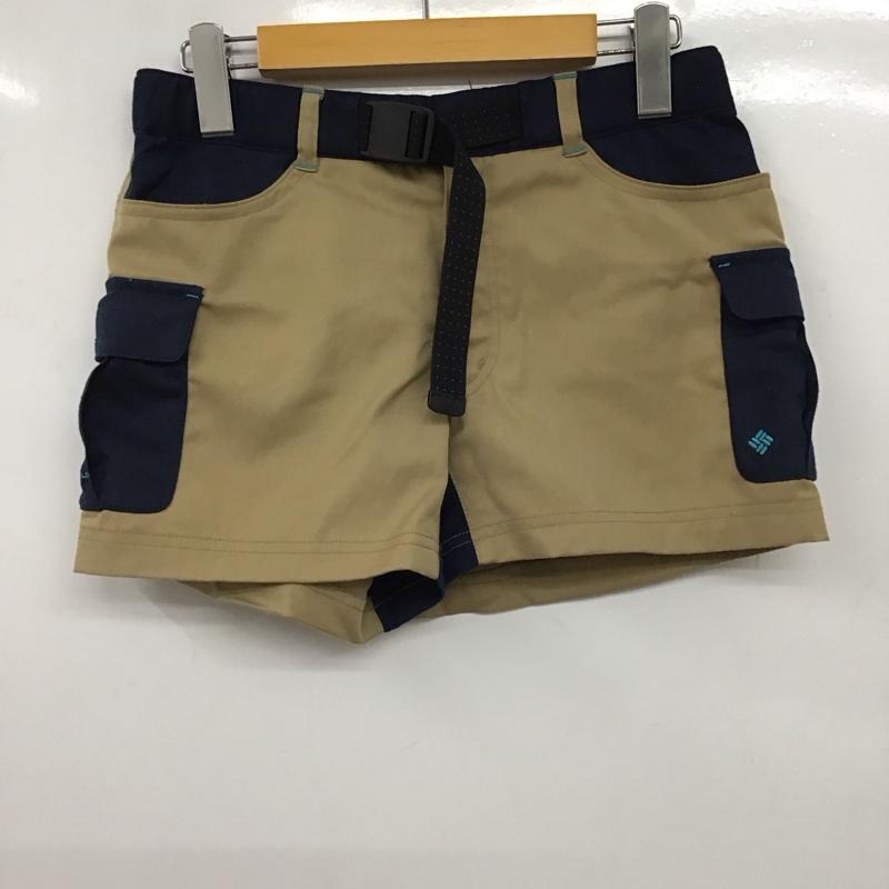 コロンビア Columbia パンツ ショートパンツ 112 pl4006 ショートパンツ ハーフパンツ カジュアルパンツ M ロゴ、文字 ベージュ / ベージュ / beige X 紺 / ネイビー / navy レディース USED 古着 中古 10151895