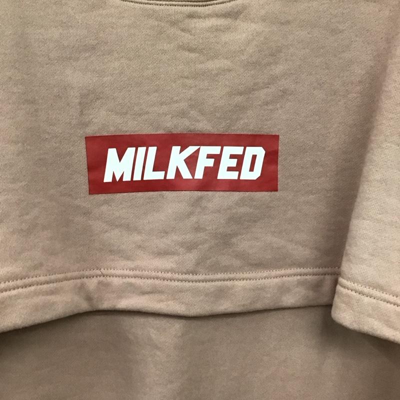 ミルクフェド MILKFED. トレーナー 長袖 長袖トレーナー スウェット クルーネック プルオーバー ONE SIZE ロゴ、文字 桃 / ピンク / pink レディース USED 古着 中古 10151898