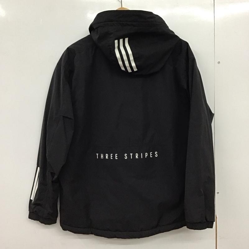 アディダス adidas ジャケット、上着 ジャンパー、ブルゾン eh8619 ジップアップジャケットパーカー アウター ロゴ、文字 黒 / ブラック / black レディース USED 古着 中古 10151903