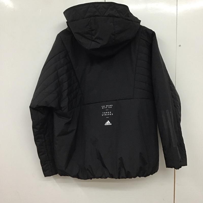 アディダス adidas ジャケット、上着 ジャンパー、ブルゾン ジップアップ L 無地 黒 / ブラック / black レディース USED 古着 中古 10151912