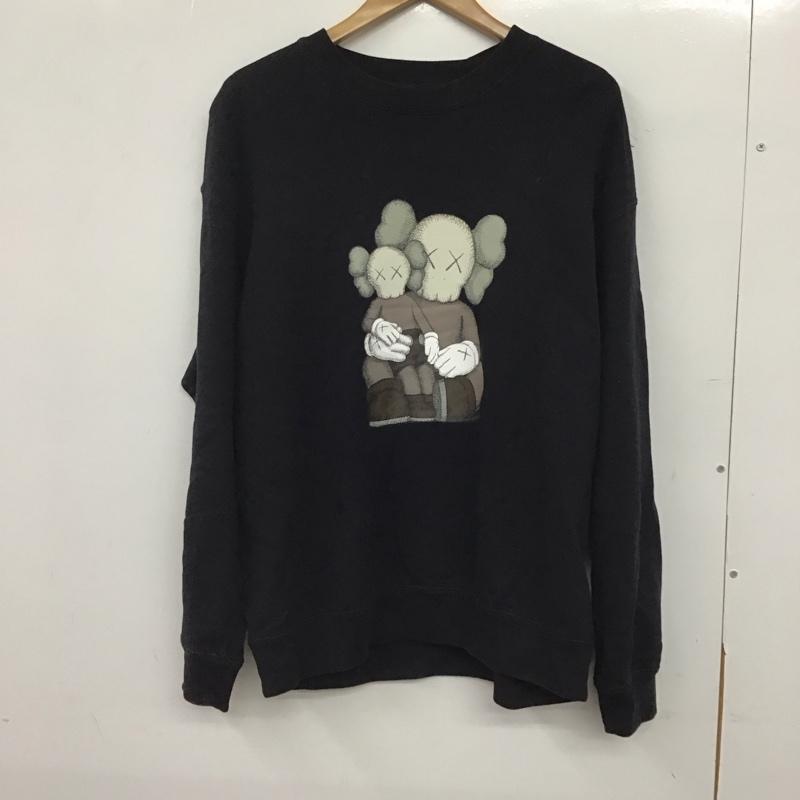 ユニクロ UNIQLO トレーナー 長袖 341-467773 長袖トレーナー スウェット クルーネック プルオーバー L プリント 黒 / ブラック / black メンズ USED 古着 中古 10151920