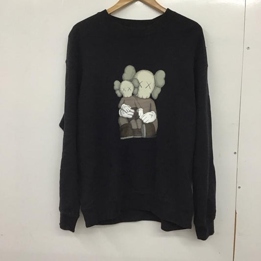ユニクロ UNIQLO トレーナー 長袖 341-467773 長袖トレーナー スウェット クルーネック プルオーバー L プリント 黒 / ブラック / black メンズ USED 古着 中古 10151920