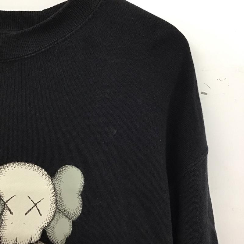 ユニクロ UNIQLO トレーナー 長袖 341-467773 長袖トレーナー スウェット クルーネック プルオーバー L プリント 黒 / ブラック / black メンズ USED 古着 中古 10151920