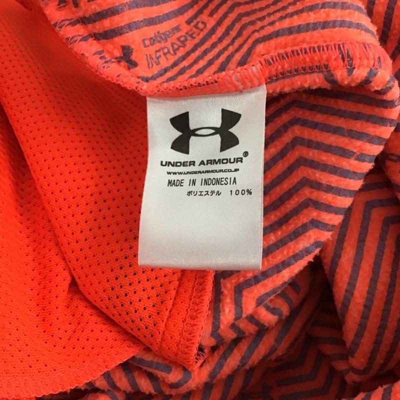 アンダーアーマー UNDER ARMOUR パーカー 長袖 ジップアップパーカー 長袖パーカー カジュアルジャケット XL ロゴ、文字 紺 / ネイビー / navy X 橙 / オレンジ / orange メンズ USED 古着 中古 10151926