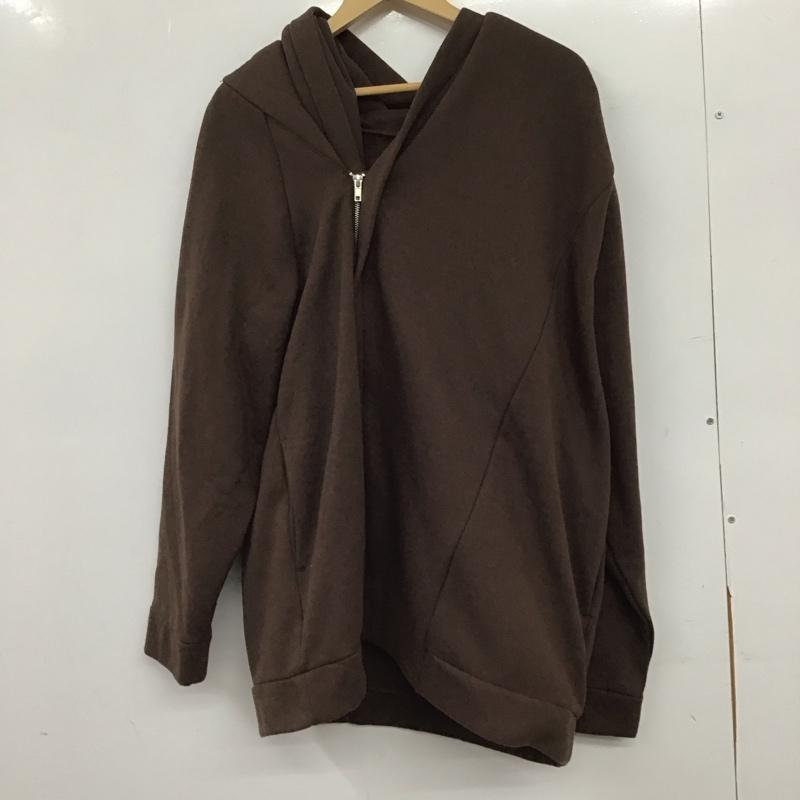 アミナ Amina パーカー 長袖 長袖ジップアップパーカー スウェットパーカー 無地 茶 / ブラウン / brown メンズ USED 古着 中古 10151928