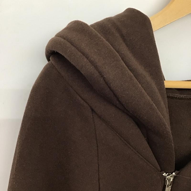 アミナ Amina パーカー 長袖 長袖ジップアップパーカー スウェットパーカー 無地 茶 / ブラウン / brown メンズ USED 古着 中古 10151928