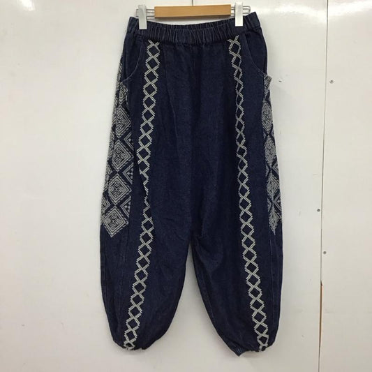 アミナ Amina パンツ デニム、ジーンズ デニムパンツ ワイドパンツ カジュアルパンツ 刺繍 インディゴ / インディゴ / Indigo メンズ USED 古着 中古 10151931